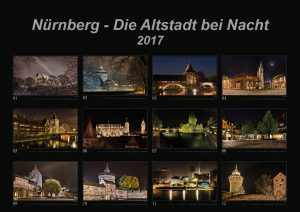 Picture of the first page of the calendar "Nuremberg - The oldtown at night 2017"