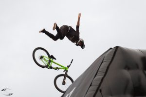 Picture of a rider in the air