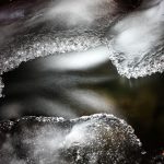 Rapids with ice and snow